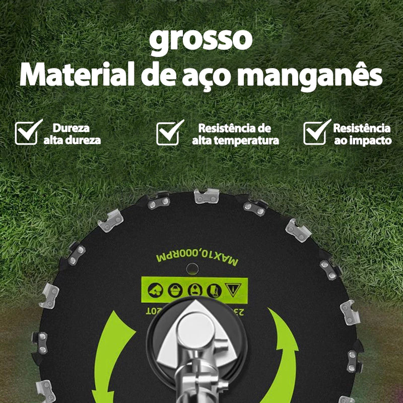 Disco Para Roçadeira Com Dentes De Corrente Motosserra - Corta Muito eficiente e durável sem ferrugem