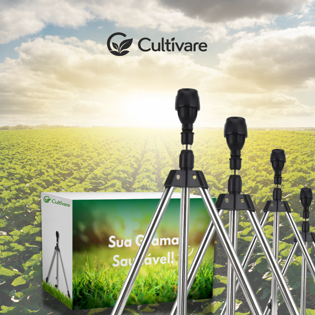 Tripé 360º para Irrigação Automática: Máxima Economia e Alta Pressão + BRINDE (Mangueira Reforçada de 15M)