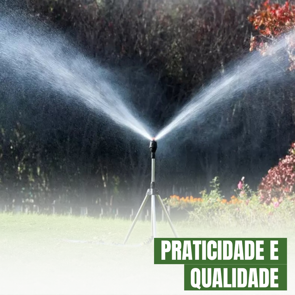 Tripé 360º para Irrigação Automática: Máxima Economia e Alta Pressão + BRINDE (Mangueira Reforçada de 15M)