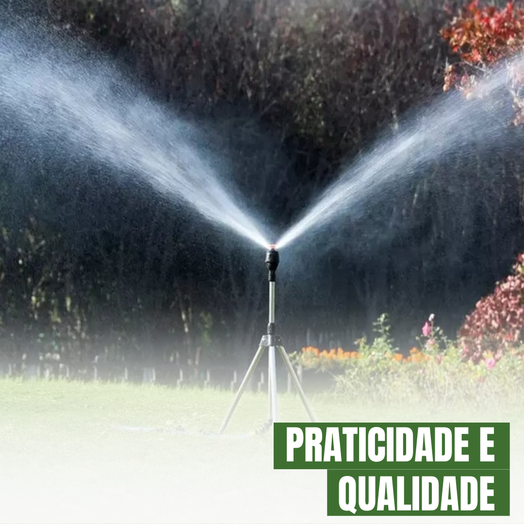 Tripé 360º para Irrigação Automática: Máxima Economia e Alta Pressão + BRINDE (Mangueira Reforçada de 15M)