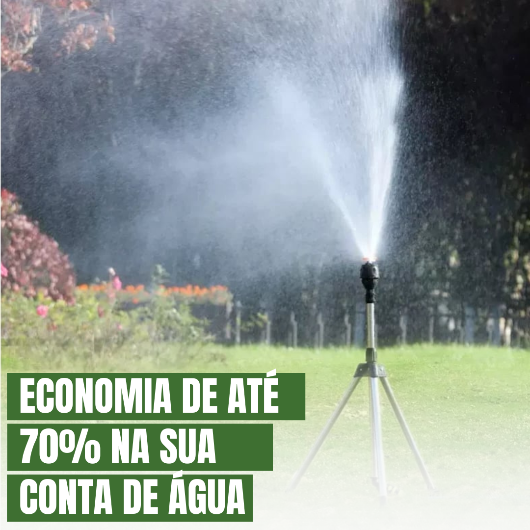 Tripé 360º para Irrigação Automática: Máxima Economia e Alta Pressão + BRINDE (Mangueira Reforçada de 15M)