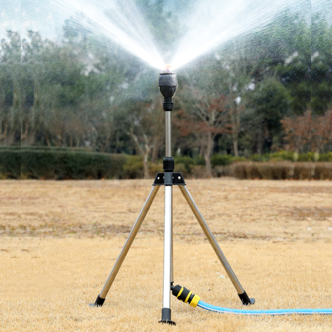 Tripé 360º para Irrigação Automática: Máxima Economia e Alta Pressão + BRINDE (Mangueira Reforçada de 15M)